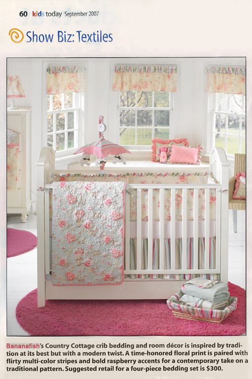 Bananafish Country Cottage crib bedding and room decor